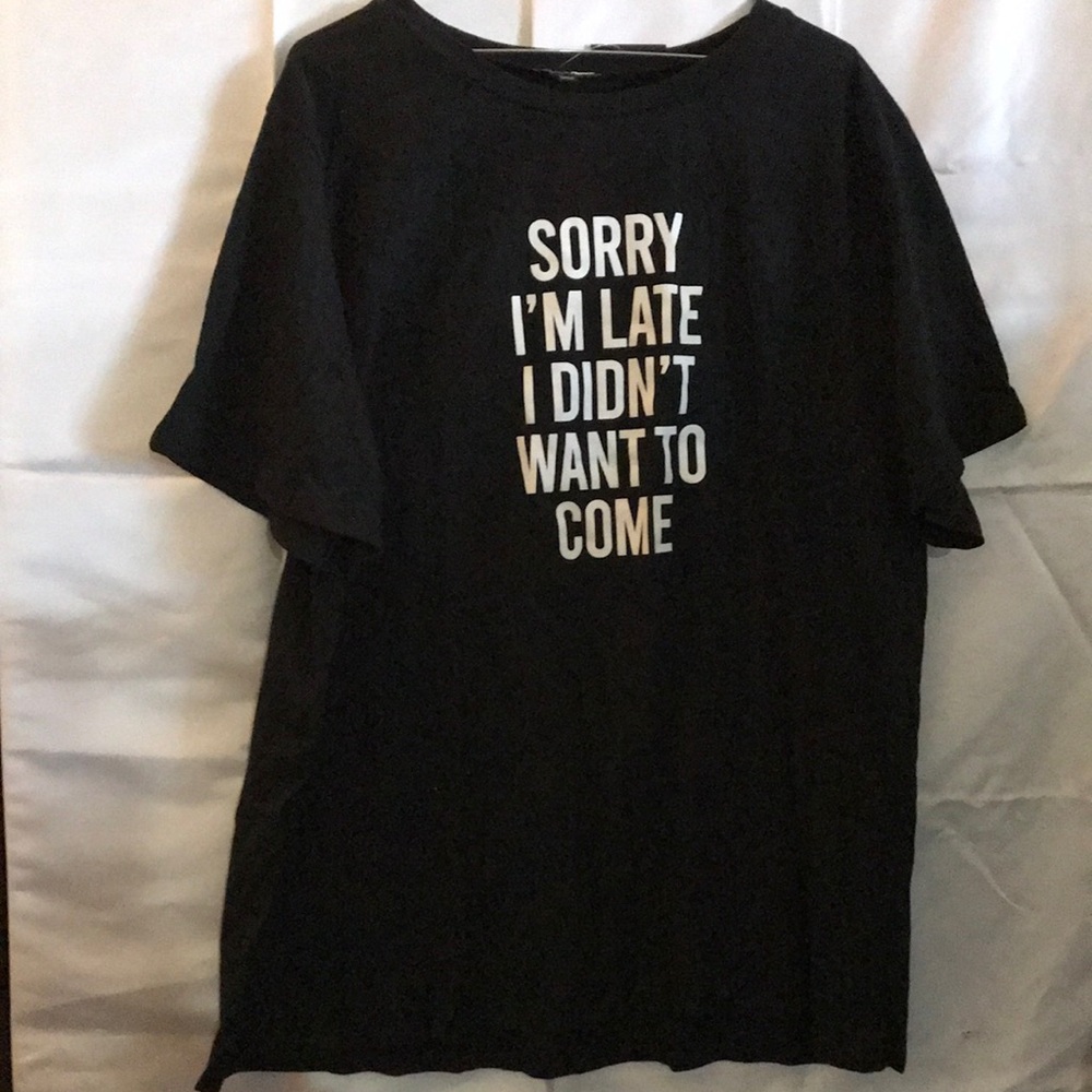 Tee Shirt ~ Size 3X ~ Black with White Lettering